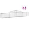 vidaXL Klenut&eacute; gabionov&eacute; ko&scaron;e 2 ks 300x30x40/60 cm pozinkovan&eacute; železo