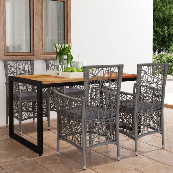 vidaXL 5d&iacute;ln&yacute; zahradn&iacute; j&iacute;deln&iacute; set &scaron;ed&yacute;