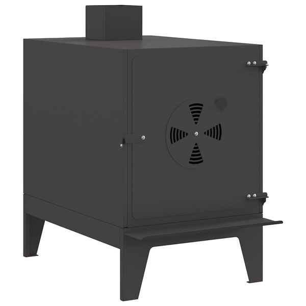 vidaXL Kempovac&iacute; spor&aacute;k Čern&aacute; 35 x 50 x 60 cm Studen&aacute; v&aacute;lcovan&aacute; ocel