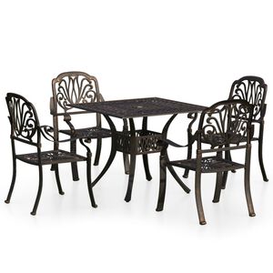 vidaXL 5d&iacute;ln&yacute; bistro set lit&yacute; hlin&iacute;k bronzov&yacute;