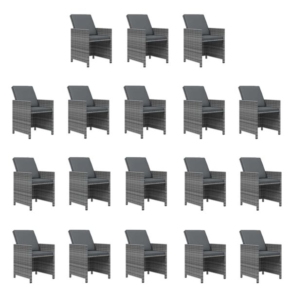 vidaXL 15d&iacute;ln&yacute; zahradn&iacute; j&iacute;deln&iacute; set s podu&scaron;kami polyratan &scaron;ed&yacute;