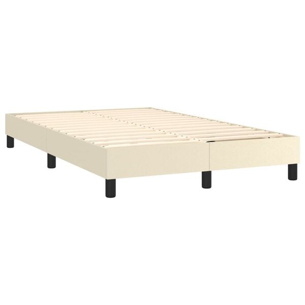 vidaXL Box spring postel s matrac&iacute; kr&eacute;mov&aacute; 120x200 cm uměl&aacute; kůže