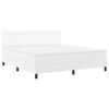 vidaXL Postel s boxspringem s matrac&iacute; B&iacute;l&aacute; 180 x 200 cm Uměl&aacute; kůže