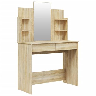 vidaXL Toaletní stolek se zrcadlem dub sonoma 96 x 40 x 142 cm