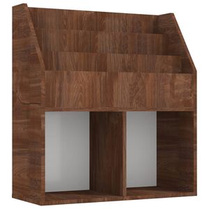 vidaXL Dětsk&yacute; reg&aacute;l na časopisy hněd&yacute; dub 71 x 30 x 78,5 cm kompozit