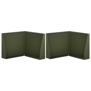 vidaXL Opěrn&aacute; zeď 2 ks 50 x 50 x 30 cm Ocel Olivově zelen&aacute;