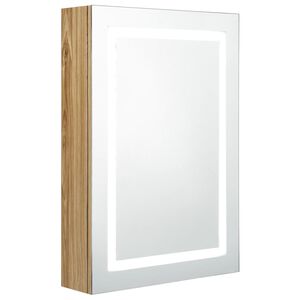 vidaXL LED koupelnov&aacute; skř&iacute;ňka se zrcadlem dub 50 x 13 x 70 cm