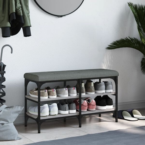 vidaXL Lavice s botn&iacute;kem &scaron;ed&aacute; sonoma 82 x 32 x 47 cm kompozitn&iacute; dřevo