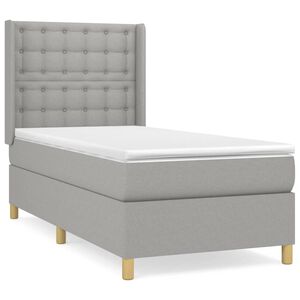 vidaXL Box spring postel s matrac&iacute; světle &scaron;ed&aacute; 80 x 200 cm textil