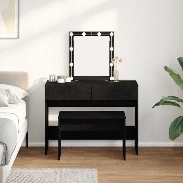 vidaXL Toaletn&iacute; stolička Čern&yacute; dub 70 x 35 x 45 cm Kompozitn&iacute; dřevo