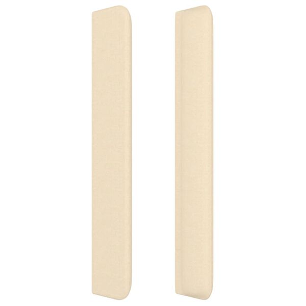 vidaXL Čelo postele typu ušák krémové 83x16x118/128 cm textil