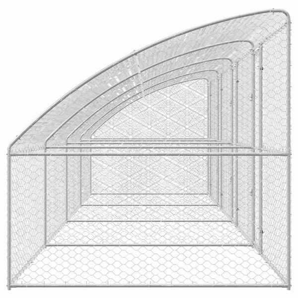 vidaXL Ps&iacute; kennel s &uacute;loži&scaron;těm 4 pcs Stř&iacute;brn&aacute; 8 x 2 x 2 m Ocel