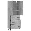 vidaXL Skř&iacute;ň highboard betonově &scaron;ed&aacute; 69,5x34x180 cm kompozitn&iacute; dřevo