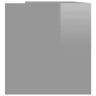 vidaXL Úložný box na LP desky lesklý šedý 71x34x36 cm kompozitní dřevo