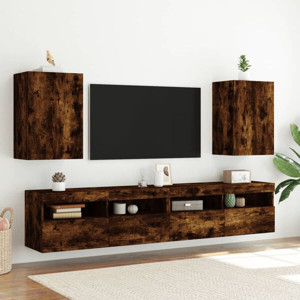 vidaXL N&aacute;stěnn&eacute; TV skř&iacute;ňky 2 ks kouřov&yacute; dub 40,5 x 30 x 60 cm kompozit