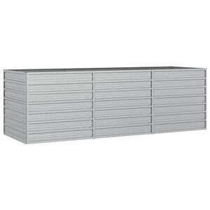vidaXL Zahradn&iacute; vyv&yacute;&scaron;en&yacute; z&aacute;hon 240x80x77 cm pozinkovan&aacute; ocel stř&iacute;brn&yacute;