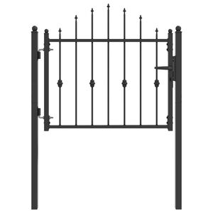 vidaXL Br&aacute;na na plot ASTEN 100 x 75 cm Kov Čern&aacute; Zamykateln&eacute;