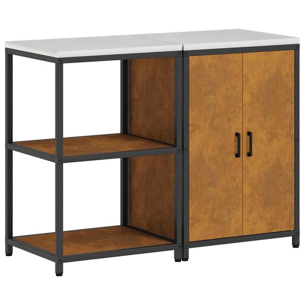 vidaXL Kuchyňská skladovací sada 2 pcs Rezavá Povětrnostně odolná ocel