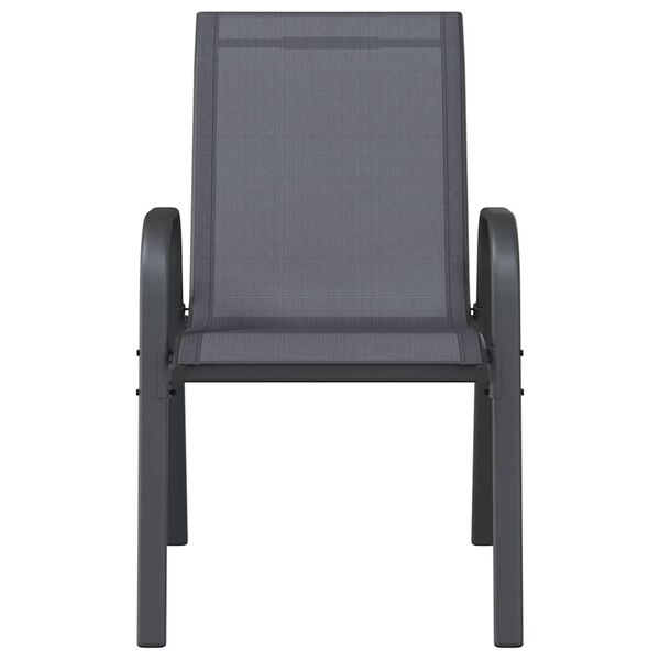 vidaXL Stohovateln&eacute; zahradn&iacute; židle 2 ks &scaron;ed&eacute; textilenov&aacute; tkanina