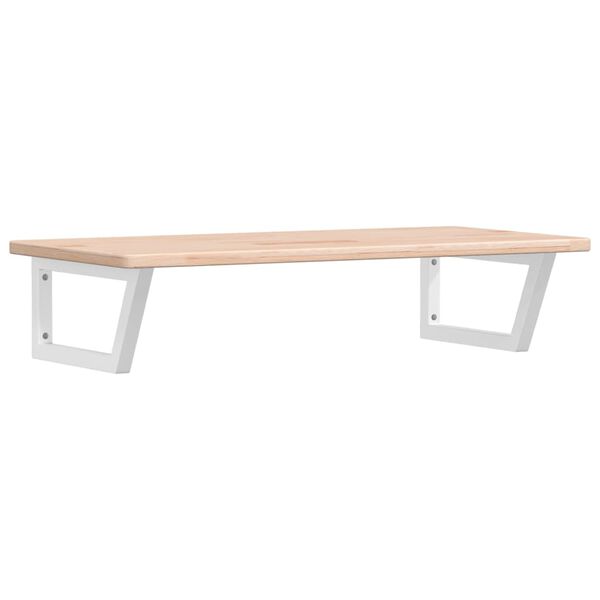 vidaXL Deska pod umyvadlo n&aacute;stěnn&aacute; ocel a masivn&iacute; dubov&eacute; dřevo