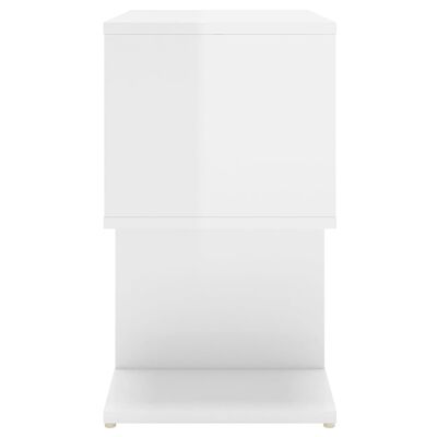 vidaXL Noční stolek bílý s vysokým leskem 50x30x51,5 cm dřevotříska