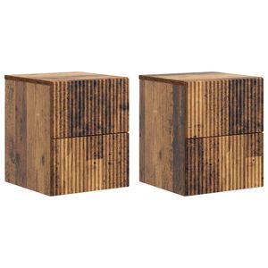 vidaXL N&aacute;stěnn&yacute; nočn&iacute; stolek 2 pcs Star&eacute; dřevo 33 x 34,5 x 40 cm