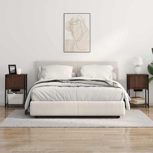 vidaXL Nočn&iacute; skř&iacute;ňka Hněd&yacute; dub 38 x 31 x 61 cm kompozitn&iacute; dřevo