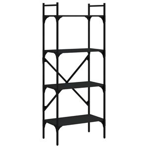 vidaXL Knihovna se 4 policemi čern&aacute; 56x31,5x138,5 cm kompozitn&iacute; dřevo