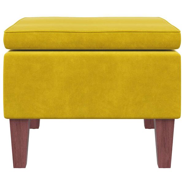 vidaXL Stolička s dřevěnými nohami žlutá samet