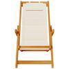 vidaXL Skládací plážové křeslo s područkami akáciové dřevo & textilen