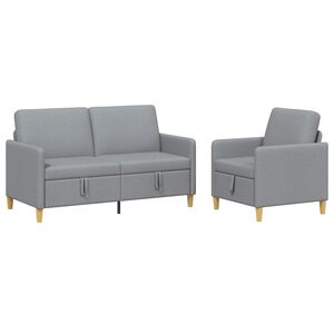 vidaXL Sedačka se storage 2 ks Světle &scaron;ed&aacute; Polyester