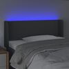 vidaXL Čelo postele s LED tmavě &scaron;ed&eacute; 83 x 16 x 78/88 cm textil