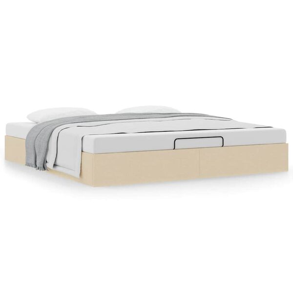 vidaXL Osmansk&yacute; r&aacute;m postele bez matrac&iacute; kr&eacute;mov&aacute; 180x200 cm textil