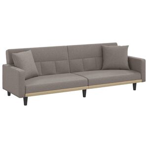 vidaXL Rozkl&aacute;dac&iacute; pohovka s podu&scaron;kami taupe textil