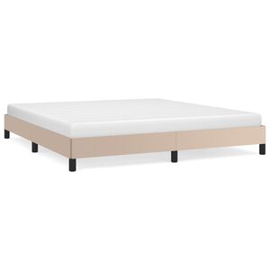 vidaXL R&aacute;m postele cappuccino 180x200 cm uměl&aacute; kůže
