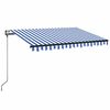 vidaXL Automatick&aacute; mark&yacute;za LED a senzor větru 350 x 250 cm modrob&iacute;l&aacute;