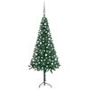 vidaXL Rohov&yacute; uměl&yacute; v&aacute;nočn&iacute; stromek LED a sada koul&iacute; zelen&yacute; 180 cm PVC