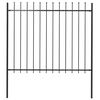 vidaXL Zahradn&iacute; plot s kop&iacute;m nahoře ocelov&yacute; 181 x 150 cm čern&yacute;