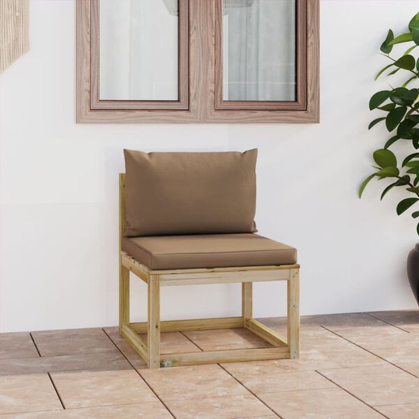 vidaXL Zahradn&iacute; středov&aacute; pohovka podu&scaron;ky zeleně impregnovan&aacute; borovice