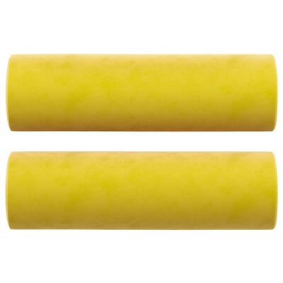 vidaXL Dekorační polštáře 2 ks žluté Ø 15 x 50 cm samet