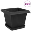 vidaXL Květin&aacute;če 24 pcs Čern&aacute; 20 x 20 x 16 cm Plast