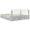vidaXL R&aacute;m postele s čelo Betonově &Scaron;ed&aacute; 180 x 200 cm Dřevěn&yacute; materi&aacute;l