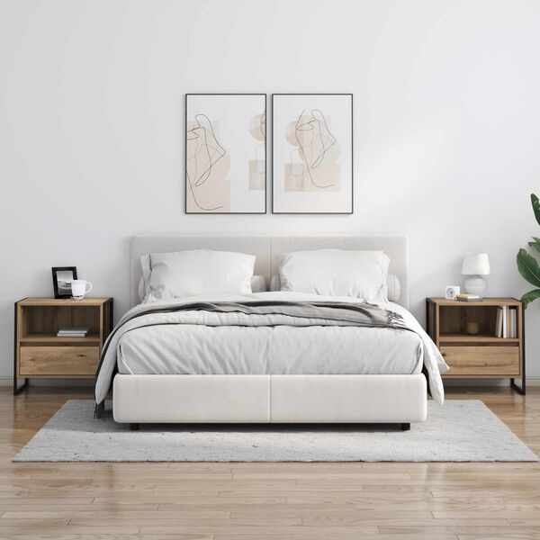 vidaXL Nočn&iacute; stolek Uměleck&yacute; dub 50 x 39,5 x 50 cm kompozitn&iacute; dřevo