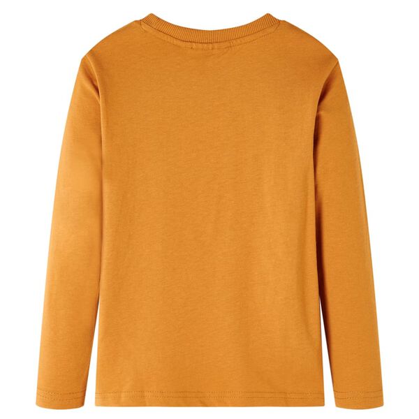 Dětsk&eacute; tričko s dlouh&yacute;m ruk&aacute;vem tmavě okrov&eacute; 104