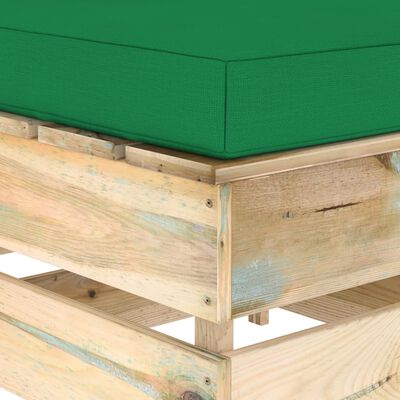 vidaXL 5dílná zahradní souprava s poduškami zeleně impregnované dřevo
