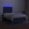 vidaXL Box spring postel s matrac&iacute; a LED modr&aacute; 120x190 cm textil