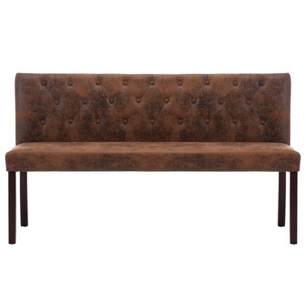 vidaXL Lavice 148,5 cm hněd&aacute; uměl&aacute; semi&scaron;ov&aacute; kůže