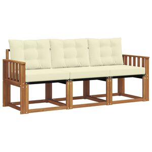 vidaXL Venkovn&iacute; pohovkov&aacute; souprava 3 pcs Přirozen&aacute; a Kr&eacute;mov&aacute;