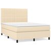 vidaXL Box spring postel s matrac&iacute; kr&eacute;mov&aacute; 140x200 cm textil