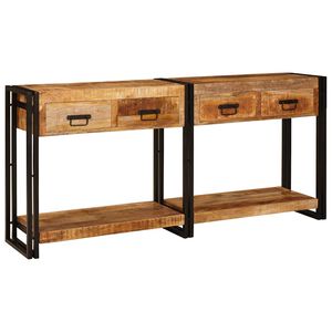 vidaXL Konzolov&eacute; stolky 2 ks Hněd&aacute; 161 x 33 x 75 cm